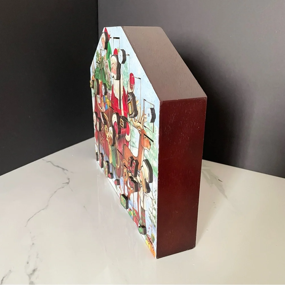 Santa with Elves & Sleigh Advent Calendar Box by Byers' Choice